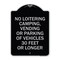 Signmission No Loitering Camping Vending or Parking of Vehicles 30 Feet or Longer Alum, 24" x 18", BS-1824-23841 A-DES-BS-1824-23841 - alternate 1